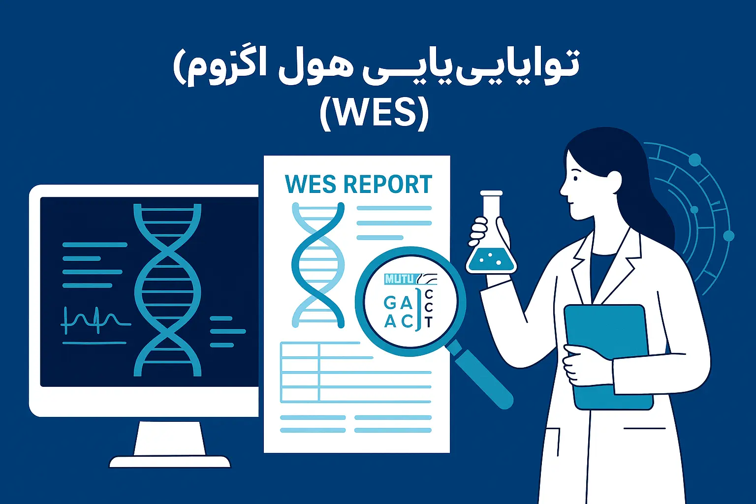 توالی‌یابی هول اگزوم یا Whole Exome Sequencing (WES) یکی از پیشرفته‌ترین روش‌های بررسی ژنتیکی است که امکان شناسایی جهش‌های مؤثر در بروز بیماری‌ها، به‌ویژه سرطان را فراهم می‌کند.